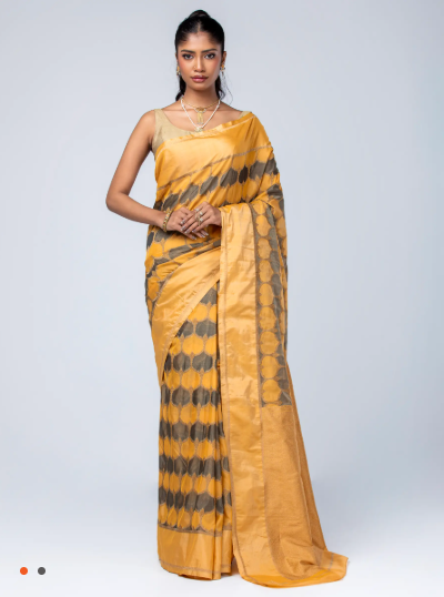 Yellow Printed Cotton Saree